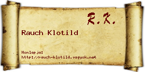 Rauch Klotild névjegykártya